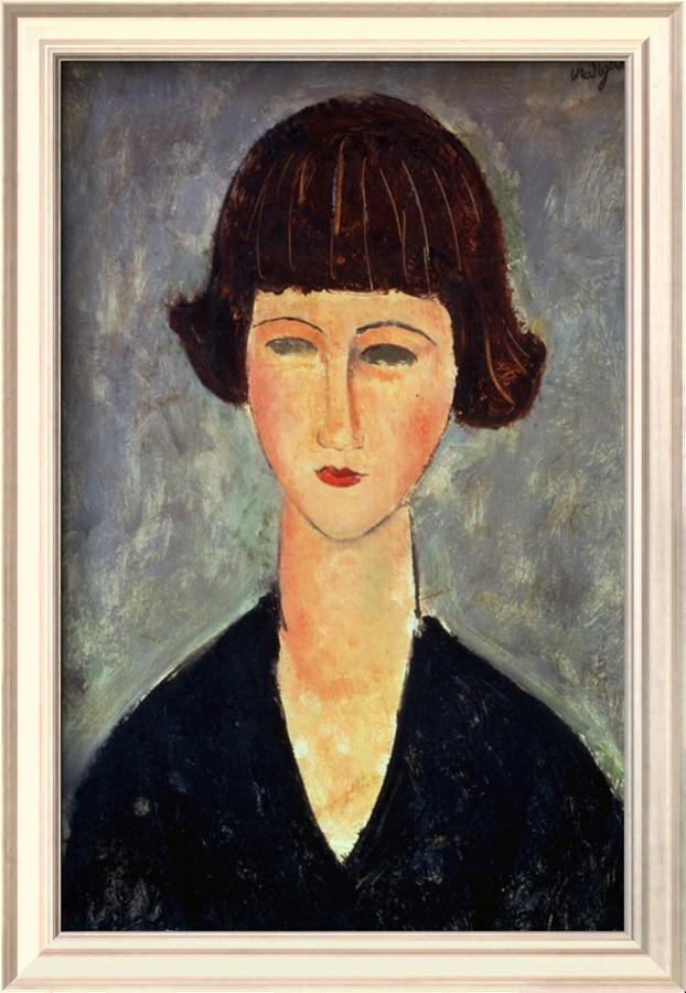 Young Brunette, 1917 - Amedeo Modigliani Paintings